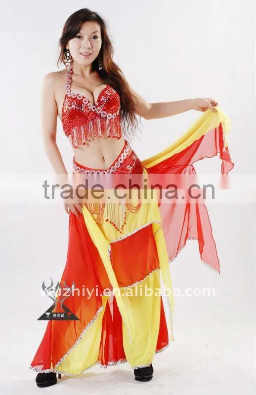 Double Color Belly Dancing Chiffon Pants