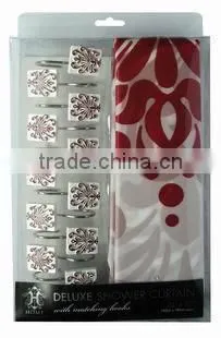 leaves series shower curtain with matching resin hook set