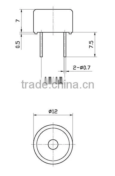 FBPT1210 popular hot cell small 12mm 12Vp-p piezo sounder buzzer (FBELE)