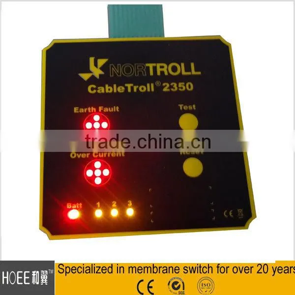 custom electrical circuits membrane switch and film keypad with embossed rount metal snap dome and 3M adhesive