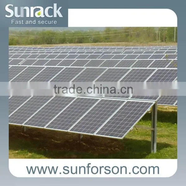 Aluminum pile solar panel ground mount racking