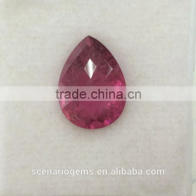 #6OZZZ Natural Pink Tourmaline Pear Faceted Loose Gemstone Rubellite