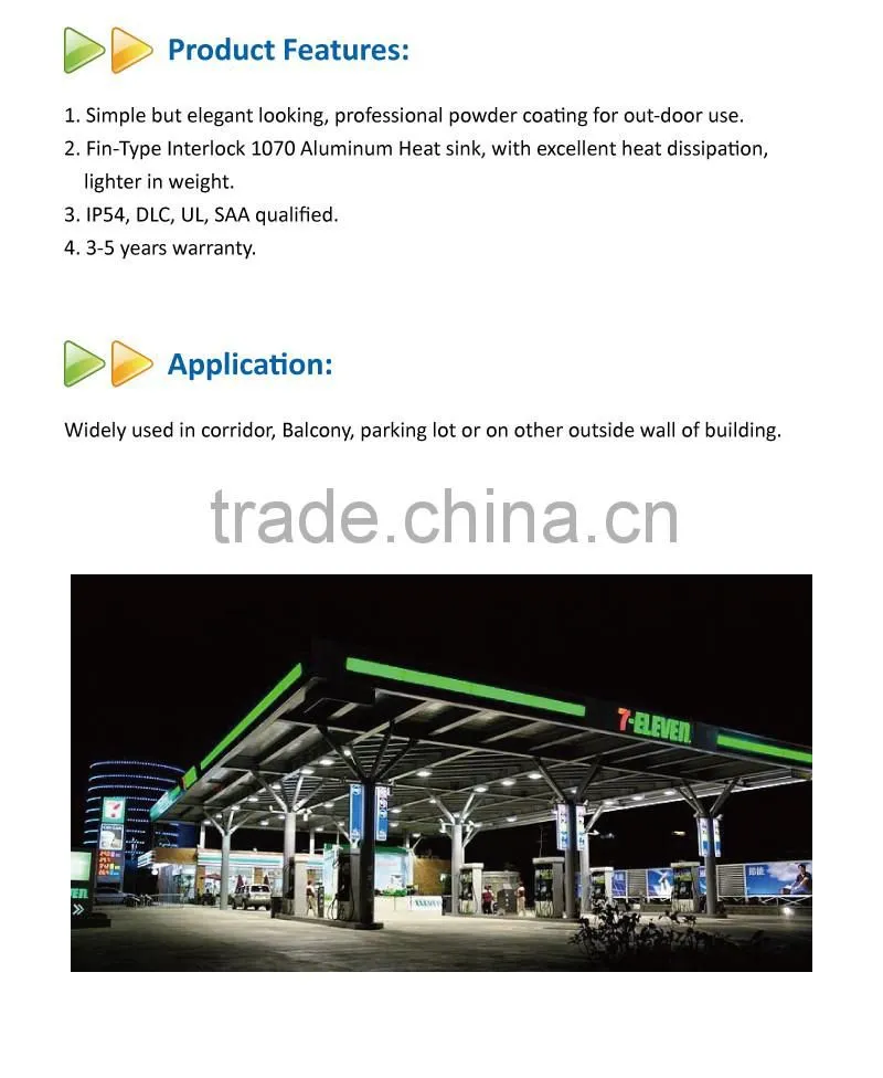 60W UL DLC SAA Listed Gas Station LED Canopy Light