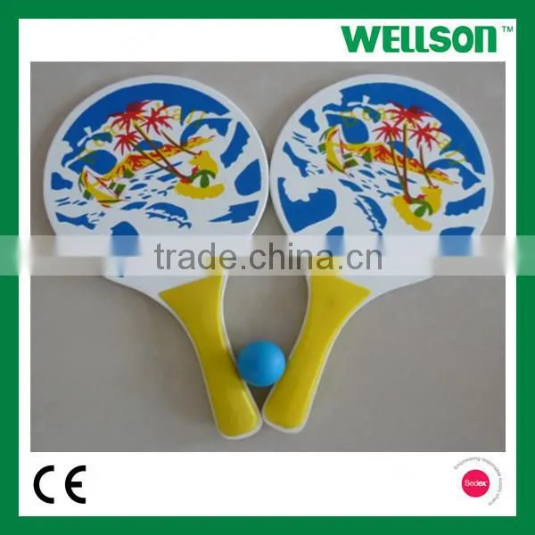 Customized printed wooden beach rackets