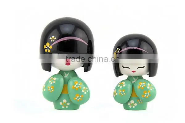 hot sell new design wood japan sister doll for decoration