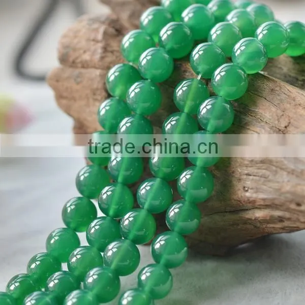 12mm natural round smooth green agate loose beads
