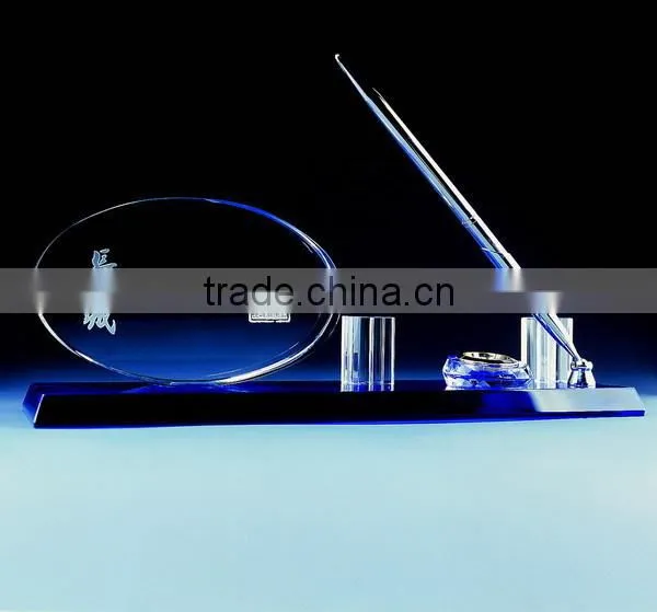 Office decoration nurse crystal pen holder with black base