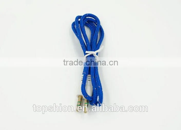Braided car aux audio cable usb cable 3.5mm stereo audio cable male to male