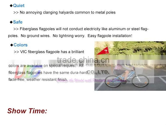 Fiberglass Rod Tube Used As Flag Pole,High Strength Fiberglass FRP Flag Pole,UV Resistant,Colorful,Made In China