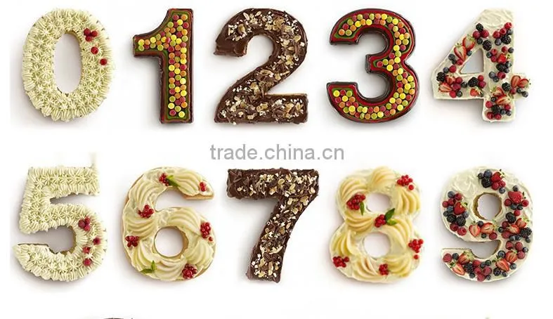 New 2016 silicone numbers and letter cake mold,3 D silicone cake mould