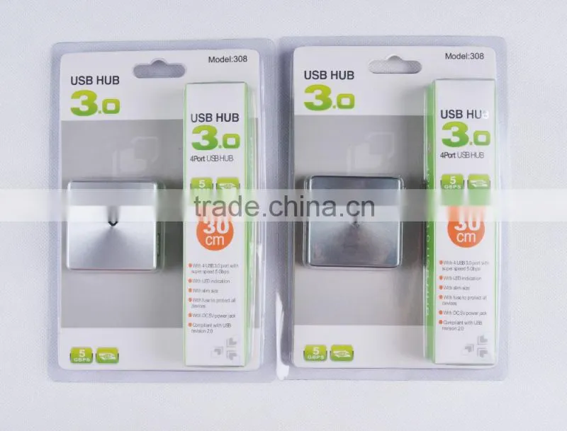 4 port ultra-thin square USB 3.0 HUB Distributor expander