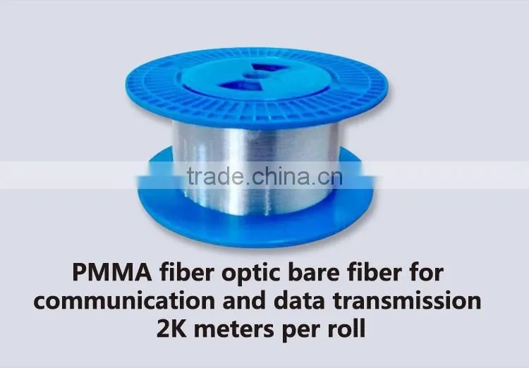 PMMA fiber optic bare fiber for communication and data transmission 2K meters per roll