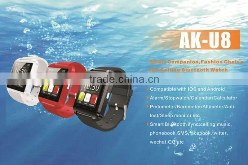 Hot sell factory price phone sync U8 smart watch