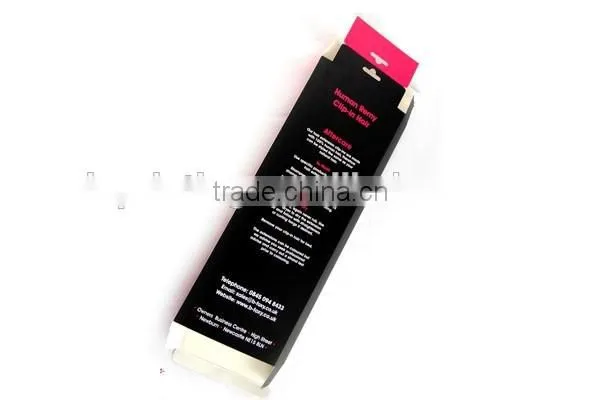 Simply design high quality custom cheap hair extension folding box with window made in shanghai