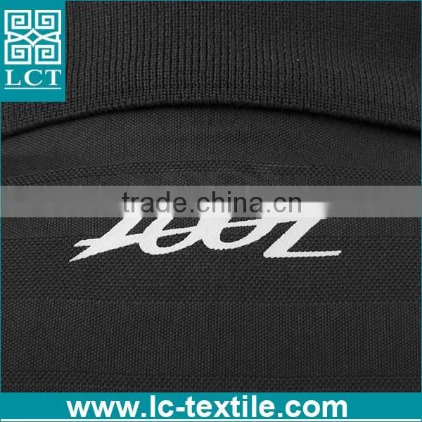 2016 Custom made hangtag polo black mercerized cotton t-shirt