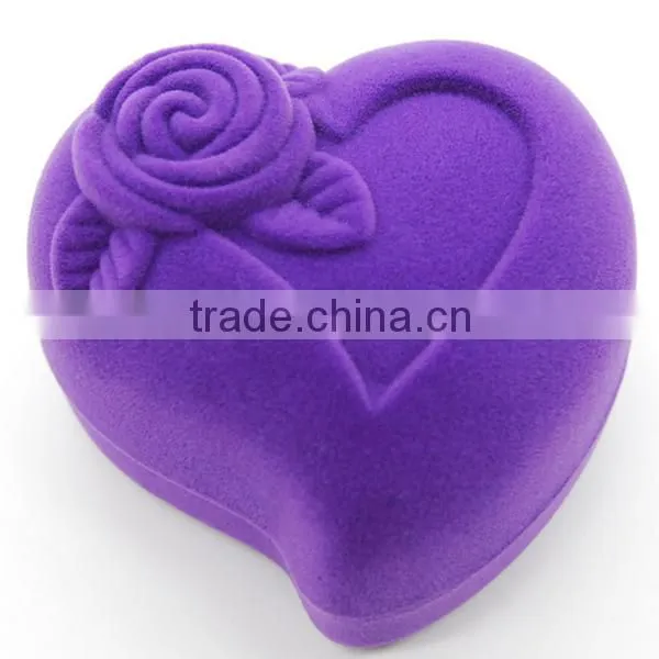Velvet ring box heart shaped ring box velvet jewelry packaging boxes