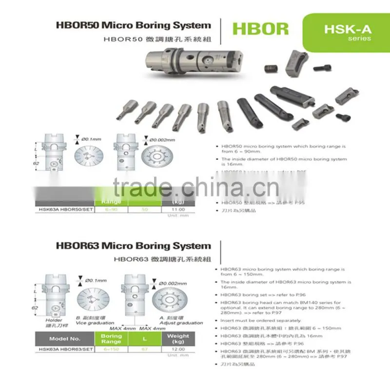 HSK63A-LBK6-65 Taper Shank for Boring Heads Series-LBK Boring Bar