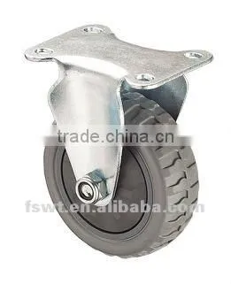 Hardware Industrial Grey Polyurethane Rigid Bolster Top Plate Furniture Caster Wheel