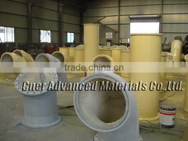 Ceramic lined wear resistant pipes, ceramic tiles and tube available