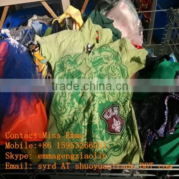 Top quality male clothes/shirts secondhand clothing