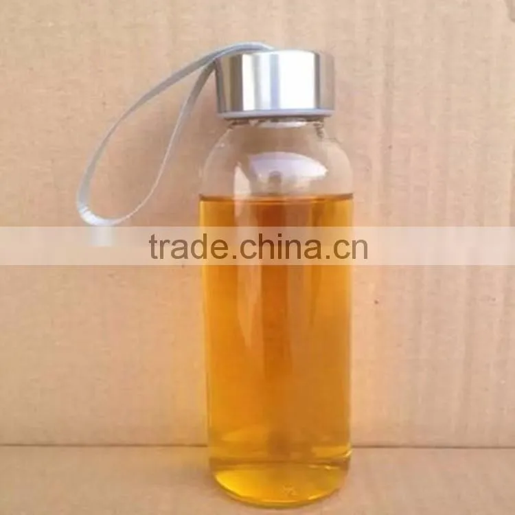 Promotional gift 350ml/500ml glass drinking bottle sports water bottle with string