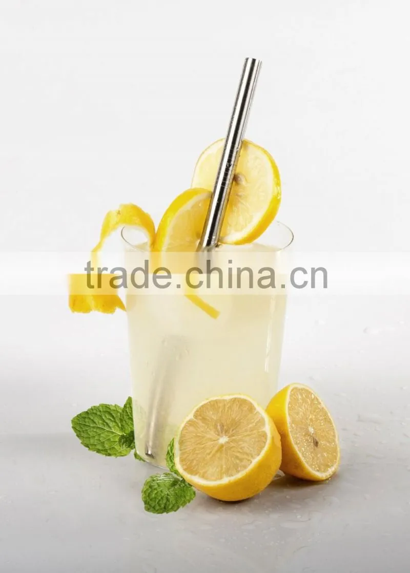 Hot Sale Stainless Steel straws for drink 6 Pcs with 2 Cleaner brush Cleaning Brush Included