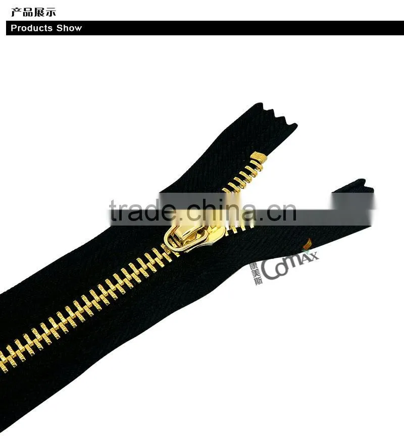 5# Brass Y Teeth Custom Gold Metal Zipper For Bags/Garment