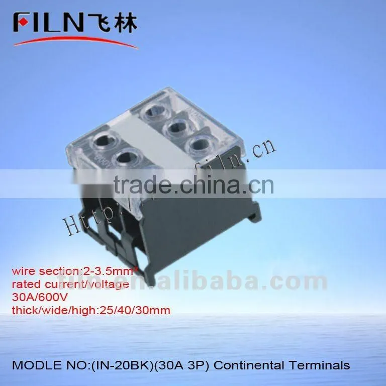 telecom terminal block IN-12BK 20A 2P