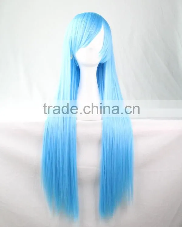 Beautiful wig cosplay blue wig sweety girl long hair wigs wholesale