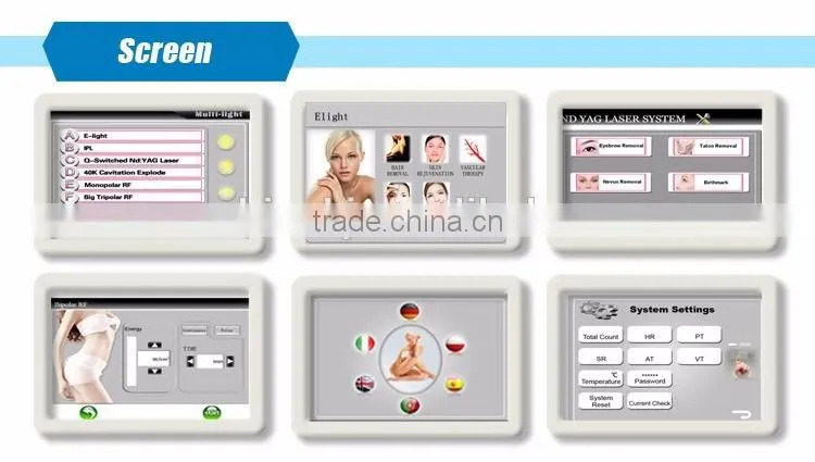 Hot sell multifunction 8 in 1 elight ipl cavitation rf hair removal software ipl