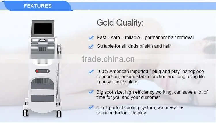 2500w 10mm*16mm (6 bar) infrared permanent diode laser 808nm hair removal machine