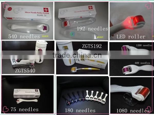 Skin care derma roller changeable heads and vibrating function LED dermaroller