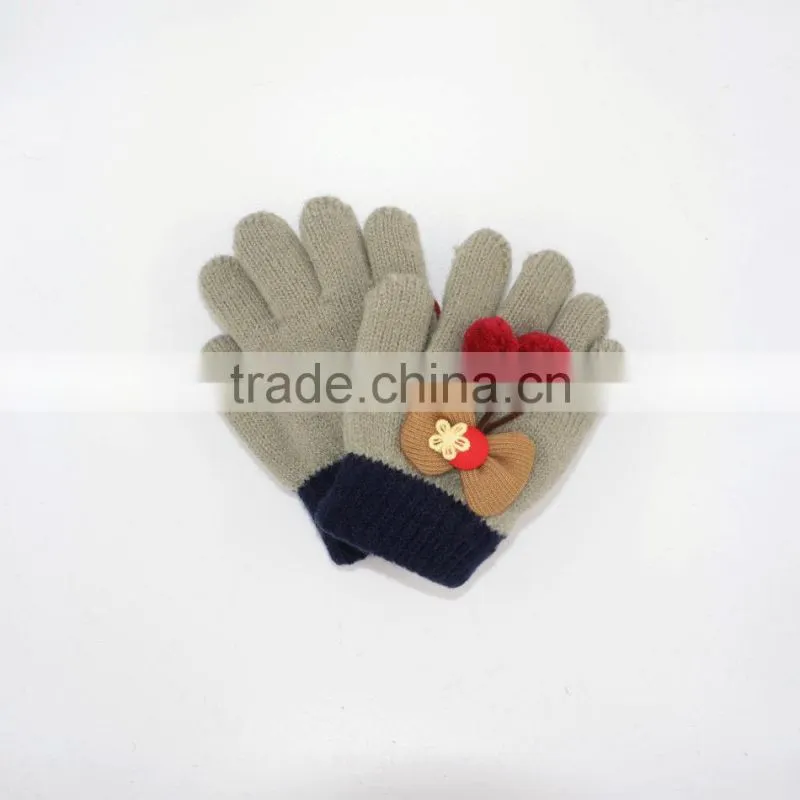 winter warm girl's knit gloves