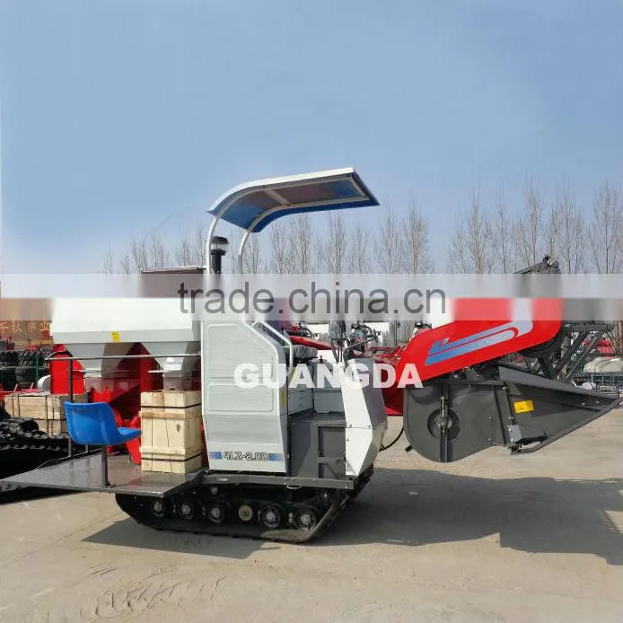 Rice combine harvester with track