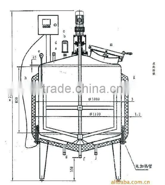 stainless steel blending tank with 1450rpm blending speed
