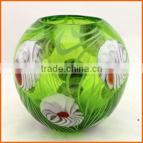 Best selling beautiful hand blown glass candle holders