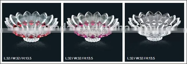 Home decoration and hotel use,louts shaped glass plate for fruit&candy&snacks,glass tableware