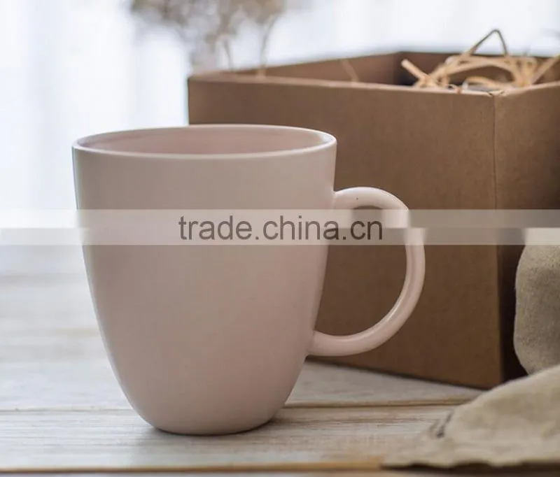 500ml matte ceramic mug with handle