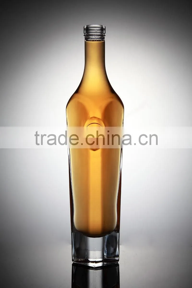 Wholesale empty clear champagne bottles with metal cap from china supplier