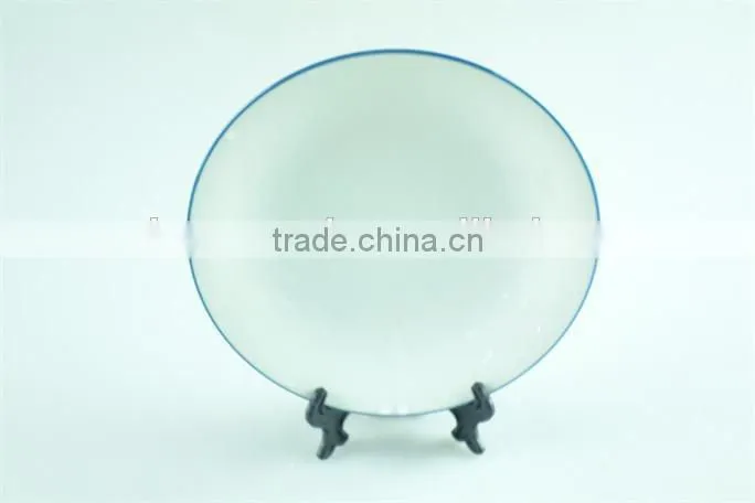 Ceramic dinnerware set with blue edge with cheap price in stock