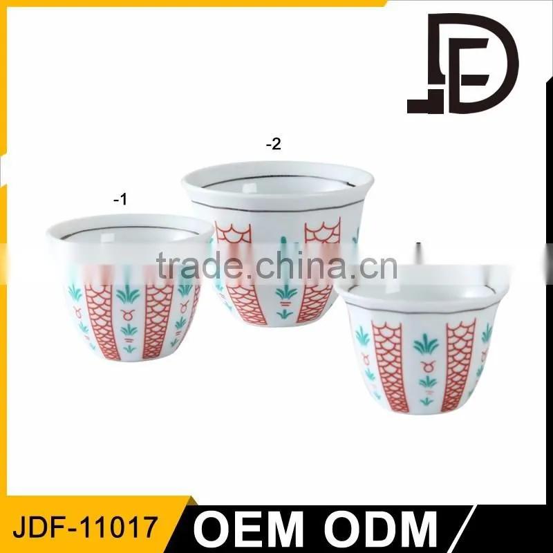 pocelian 60cc/90cc/120c150 arabic cawa cup ceramic small coffee cup with normal printing