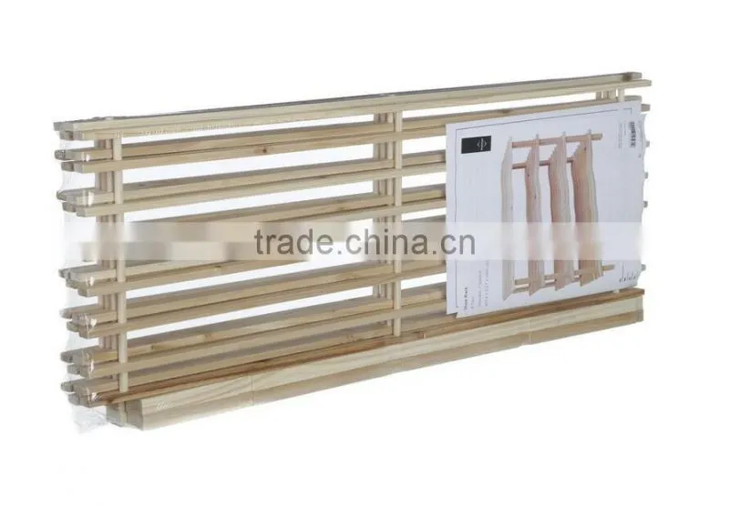 4 Tier Slatted Wooden Shoe Rack - 68 x 74 x 26 cm