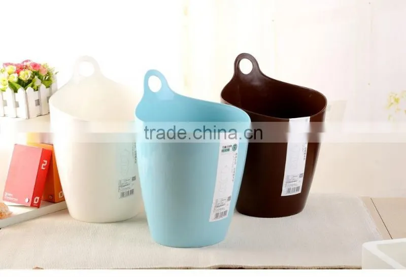 pure color plastic round trash can /ash-bin/plastic waste container for home use