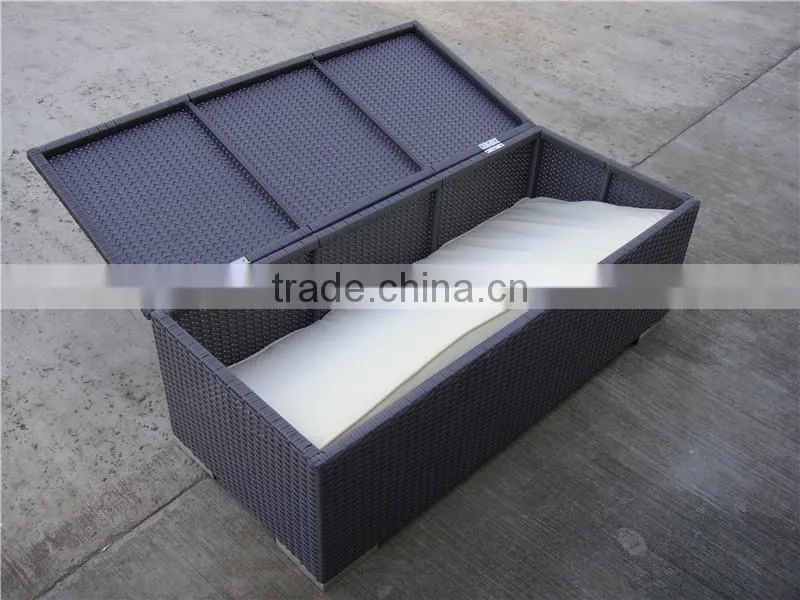 Cheap Alumi Garden PE Rattan Storage Boxs With Cushion