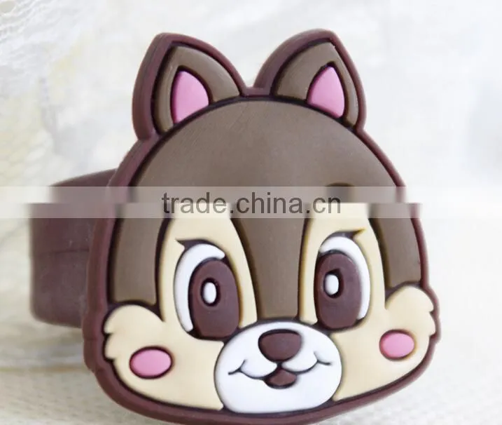 Fashionable cute design silicone ring & 2015 wholesale animal ring for child