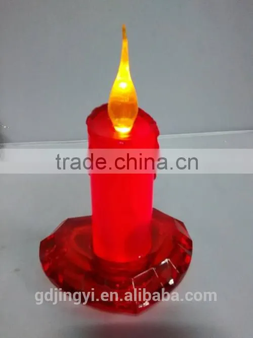 LED lighted acrylic heart shape base colorful candles decoraitons