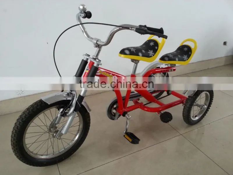 rubber wheels 2 seats children tricycle in China
