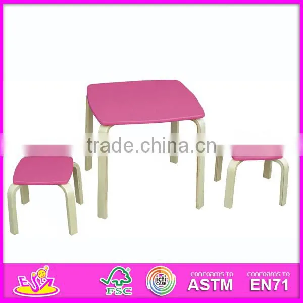 2015 New wooden table set for kids,Popular wooden toy table set for children,High quality Wooden Table and 2 Chairs WO8G137