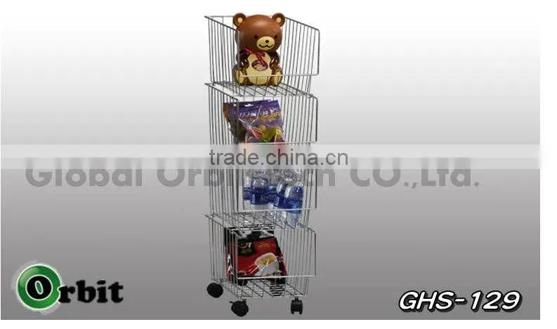 Service Supplies Folding Stackable Container Wire Mesh Basket Warehouse Cage