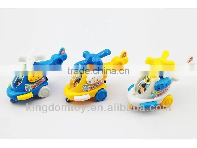 pull string flying helicopter toy
